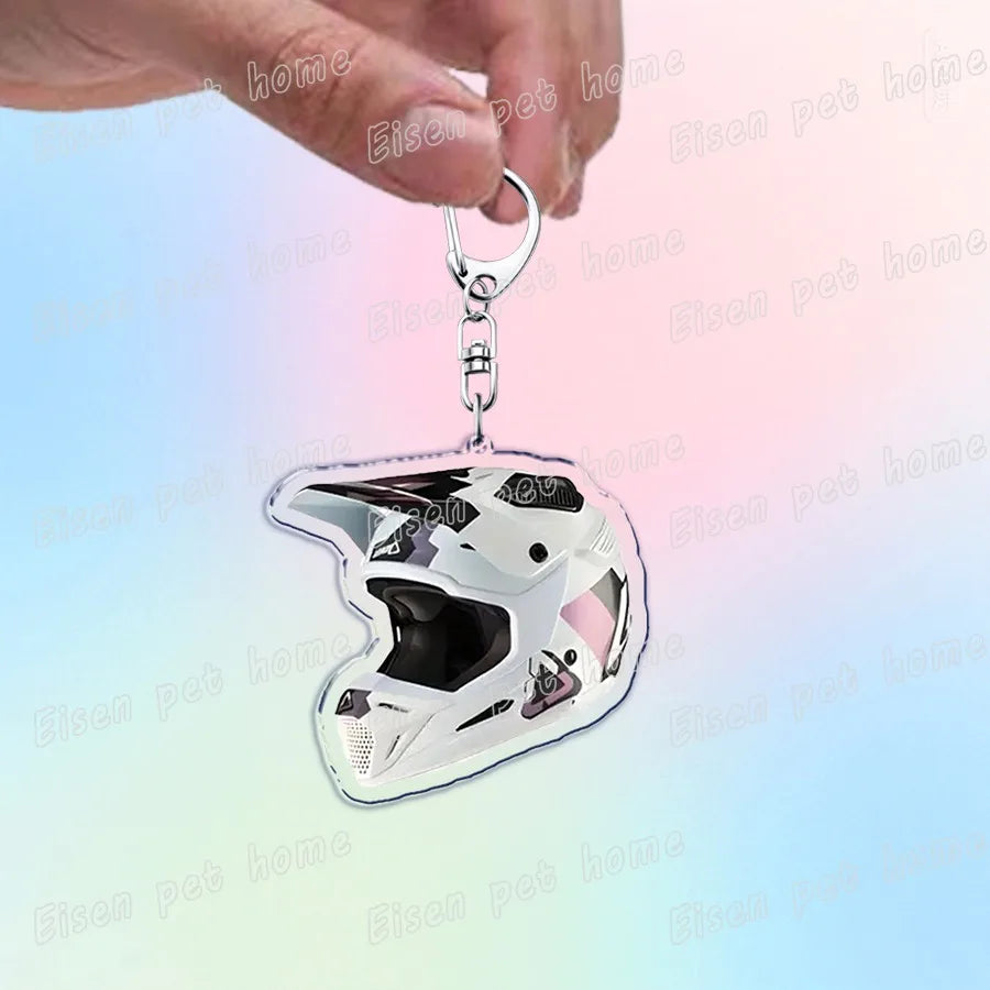 Motorcycle Helmet Keychain – Rider Gift & Bag Charm Accessory