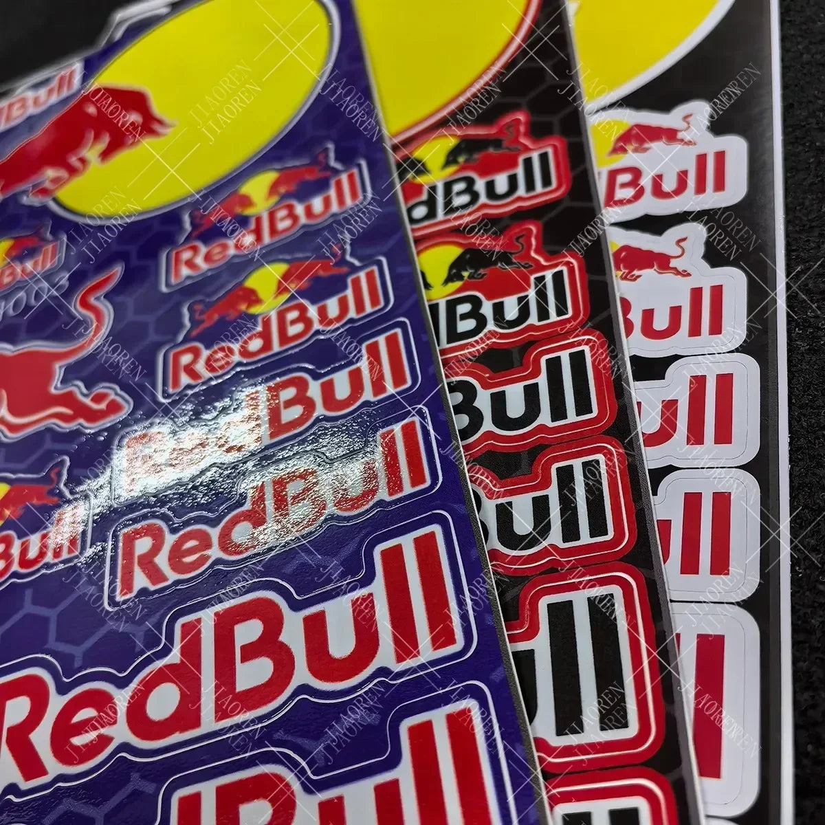 ed Bull Logo Motorcycle Sticker Kit – Helmet & Bike Decals (5–8 pcs)