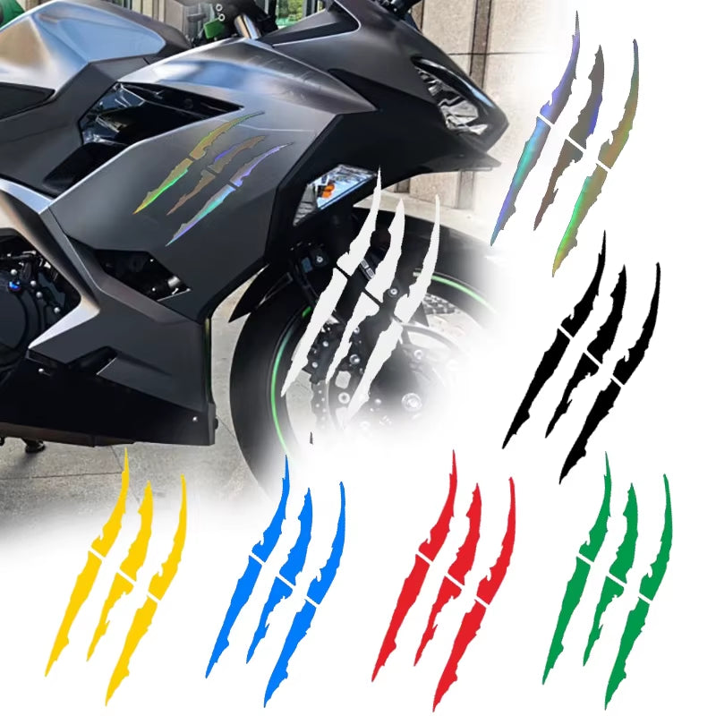 Monster Claw Scratch Motorcycle & Car Sticker – Reflective, Waterproof Universal Decal