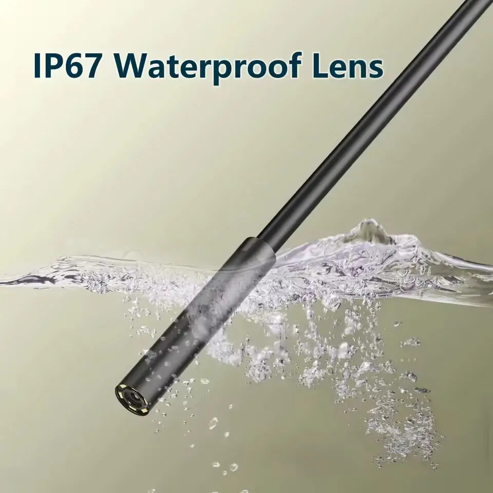 7mm USB-C Endoscope Camera – IP67 Waterproof Inspection Borescope with 6 Adjustable LEDs for Android & PC