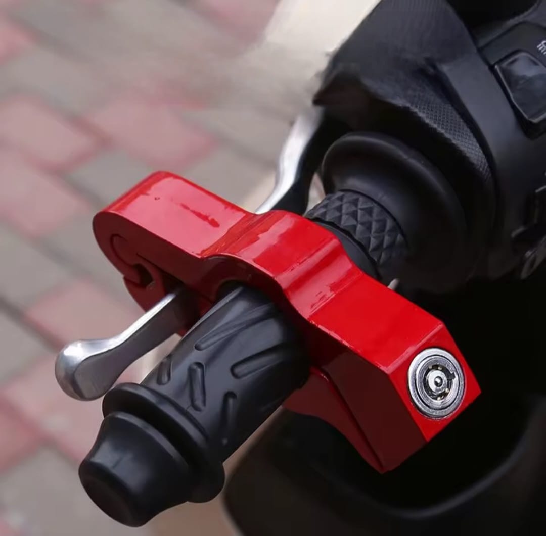 Motorcycle Handlebar Brake Lever Lock – Alloy Anti-Theft Security for Motorbikes & Scooters