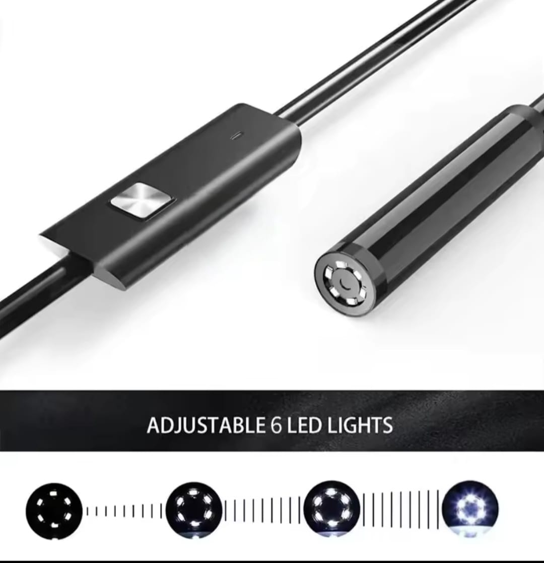 7mm USB-C Endoscope Camera – IP67 Waterproof Inspection Borescope with 6 Adjustable LEDs for Android & PC