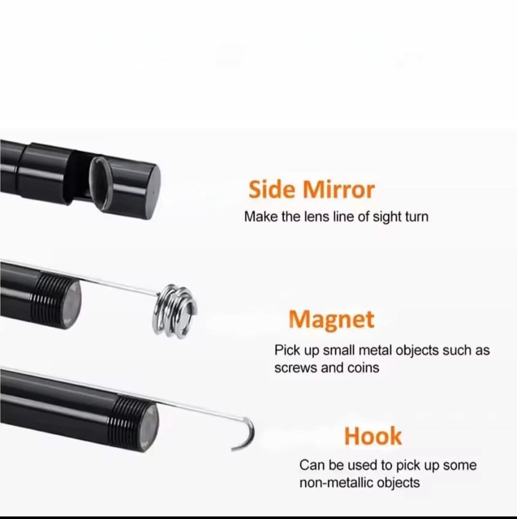7mm USB-C Endoscope Camera – IP67 Waterproof Inspection Borescope with 6 Adjustable LEDs for Android & PC