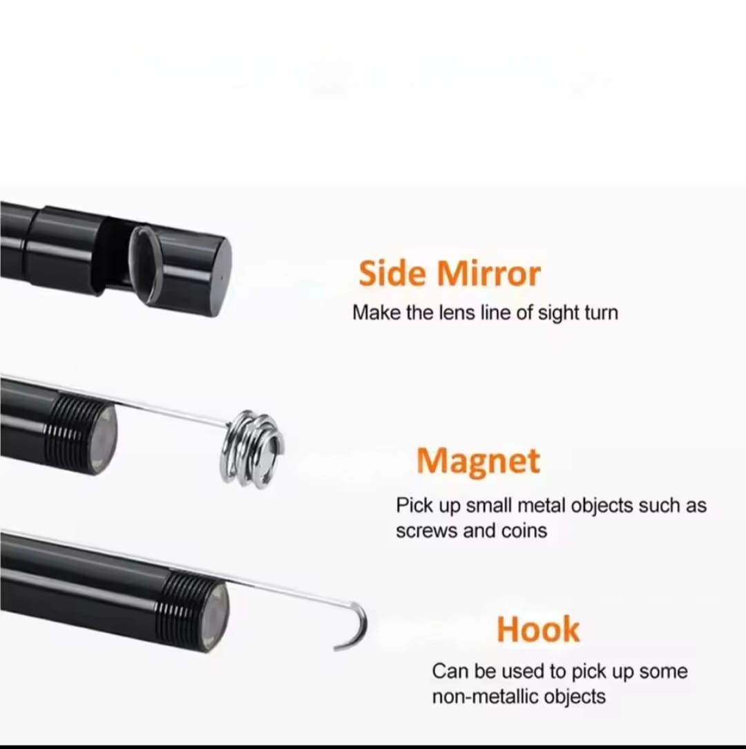 7mm USB-C Endoscope Camera – IP67 Waterproof Inspection Borescope with 6 Adjustable LEDs for Android & PC