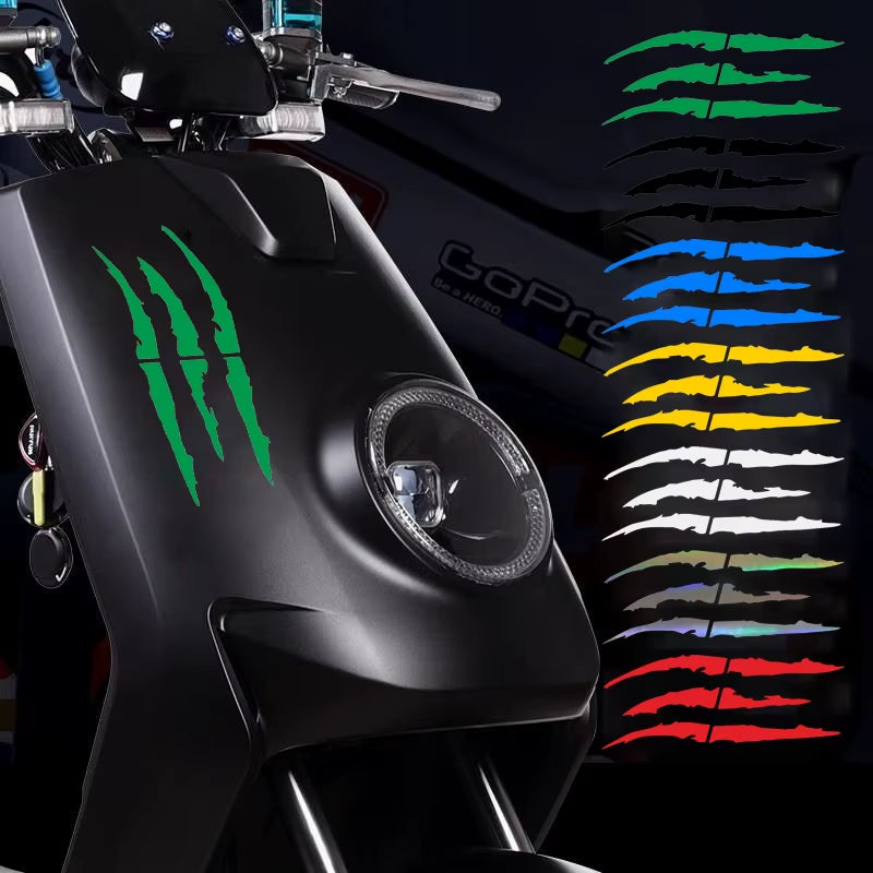 Monster Claw Scratch Motorcycle & Car Sticker – Reflective, Waterproof Universal Decal