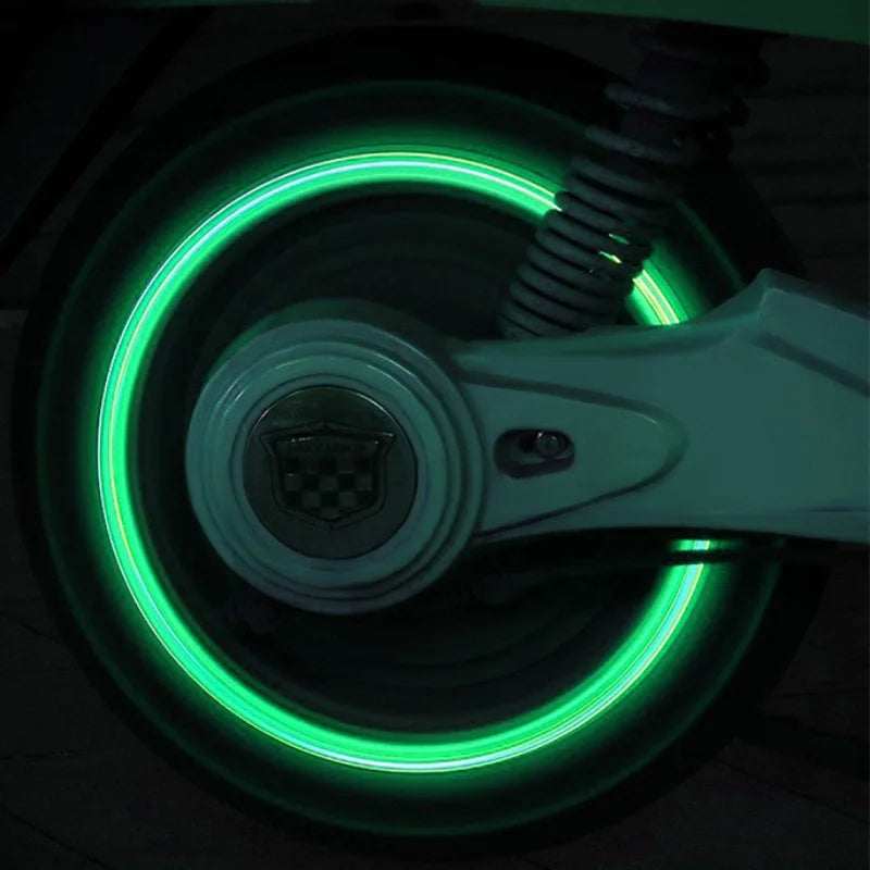 Car Luminous Tire Valve Caps Fluorescent Night Glowing Motorcycle Bicycle Bike Wheel Tyre Hub Valve Stem Caps Decor 1/ 4Pcs