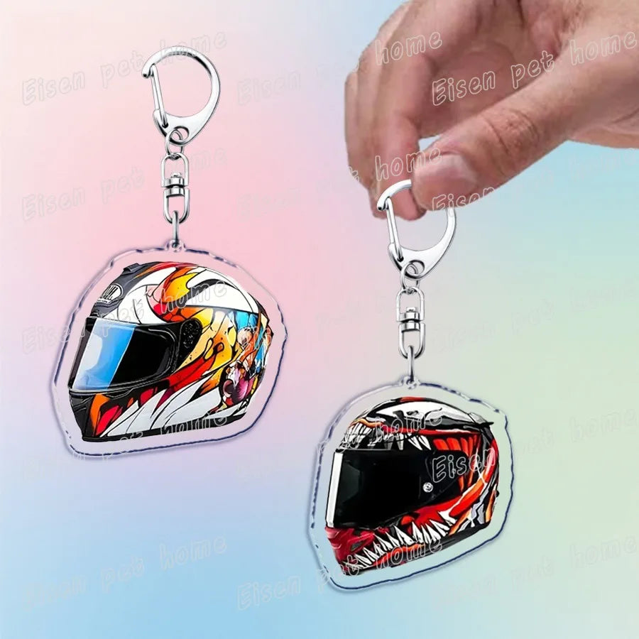 Motorcycle Helmet Keychain – Rider Gift & Bag Charm Accessory