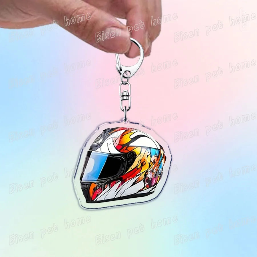 Motorcycle Helmet Keychain – Rider Gift & Bag Charm Accessory