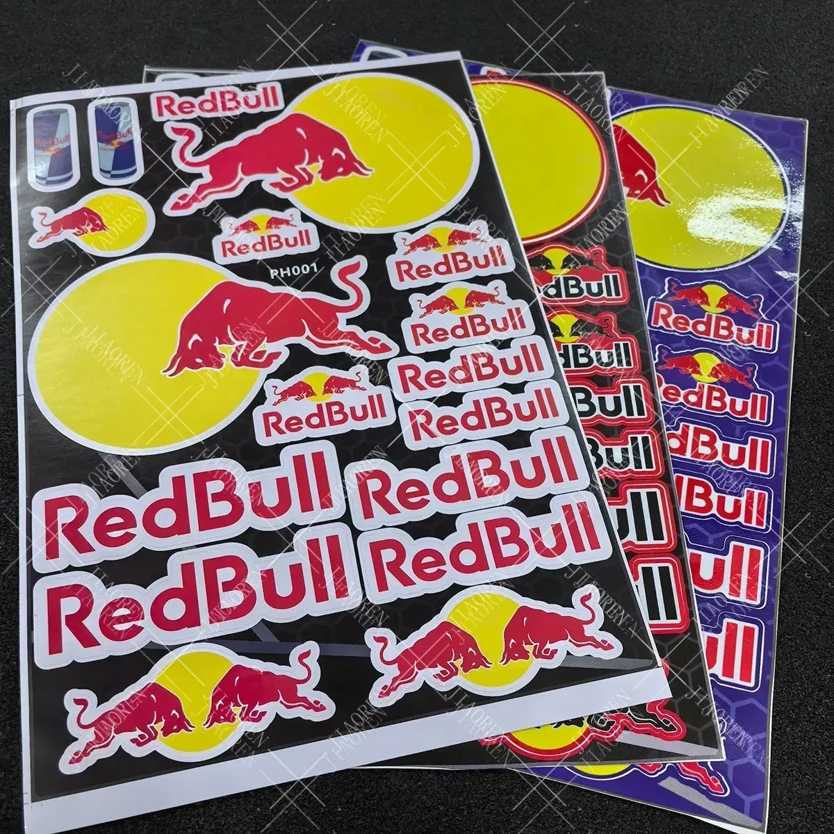 ed Bull Logo Motorcycle Sticker Kit – Helmet & Bike Decals (5–8 pcs)