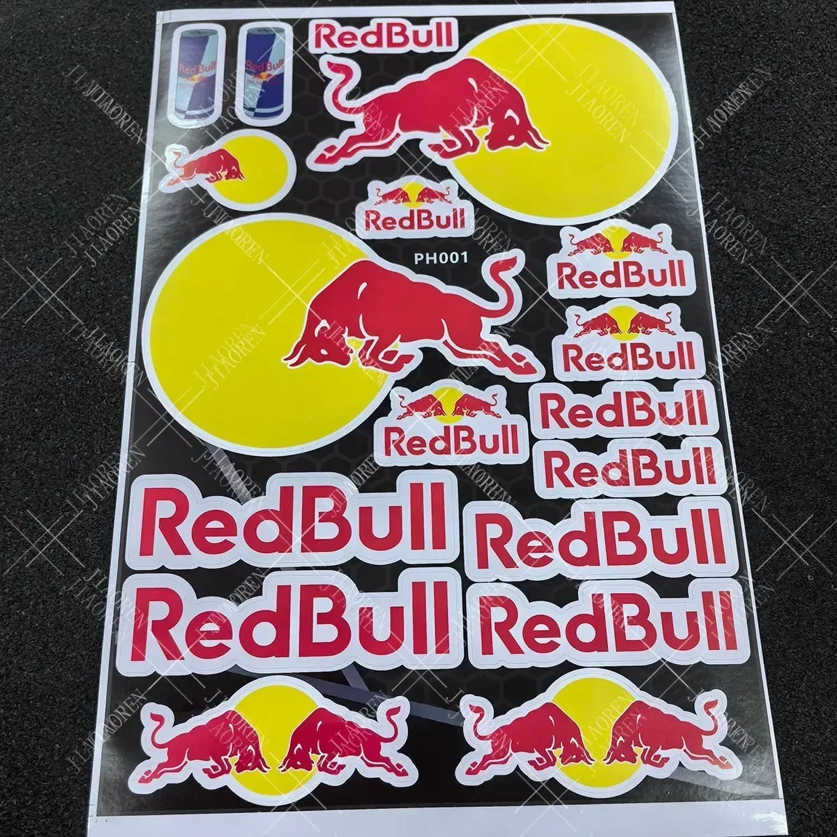ed Bull Logo Motorcycle Sticker Kit – Helmet & Bike Decals (5–8 pcs)