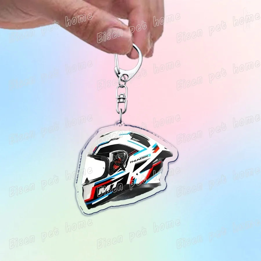 Motorcycle Helmet Keychain – Rider Gift & Bag Charm Accessory