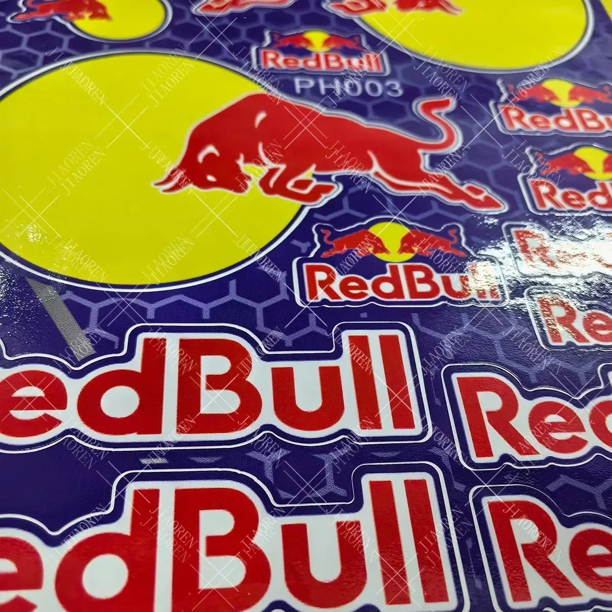 ed Bull Logo Motorcycle Sticker Kit – Helmet & Bike Decals (5–8 pcs)