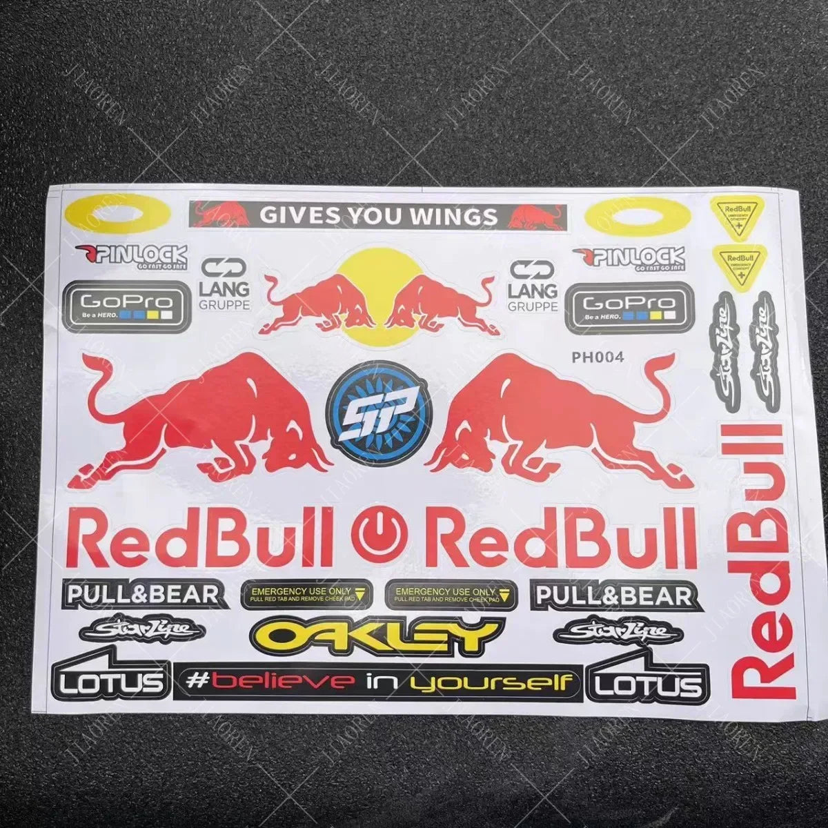 ed Bull Logo Motorcycle Sticker Kit – Helmet & Bike Decals (5–8 pcs)