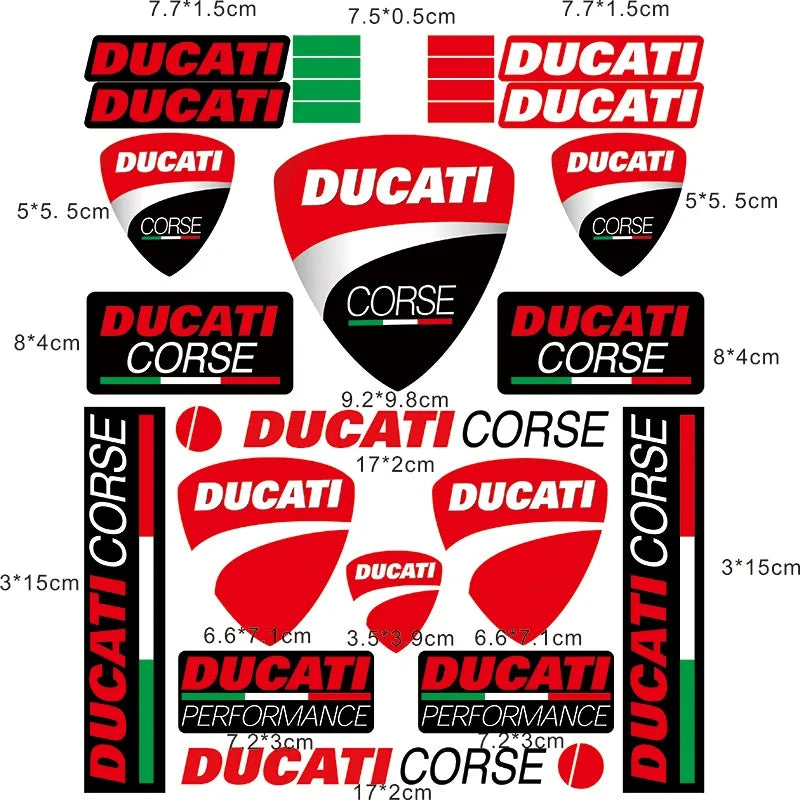 Ducati Logo Motorcycle Sticker – Helmet & Bike Decal for Monster & Hypermotard Models