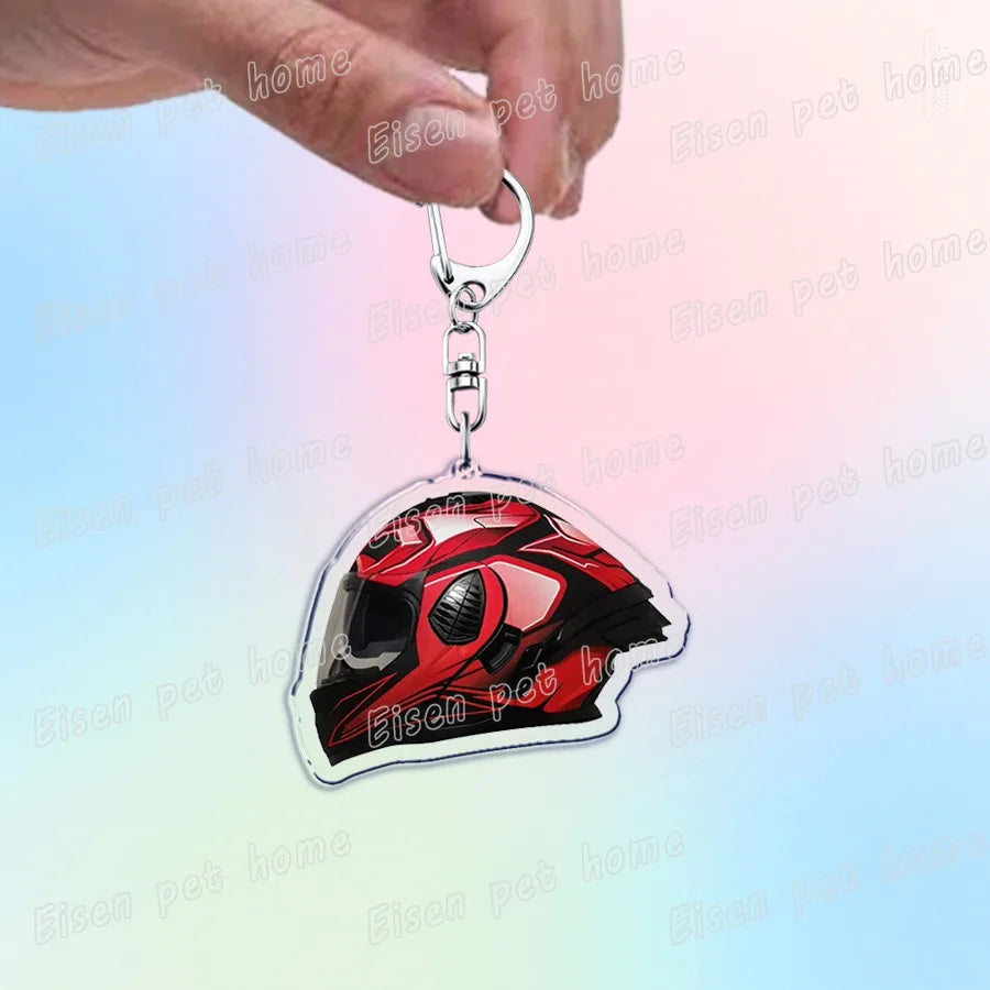Motorcycle Helmet Keychain – Rider Gift & Bag Charm Accessory
