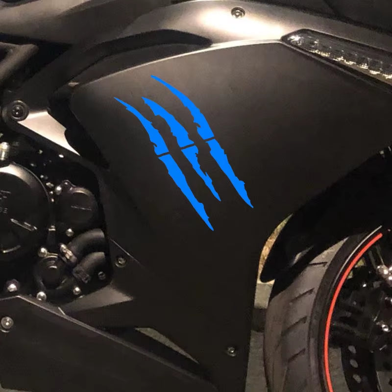 Monster Claw Scratch Motorcycle & Car Sticker – Reflective, Waterproof Universal Decal
