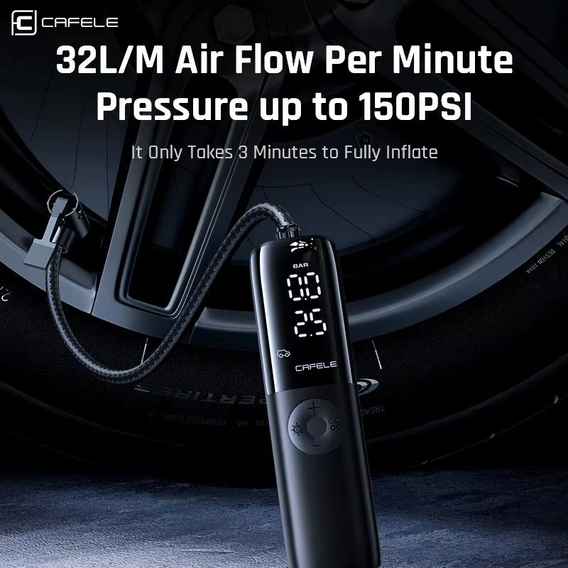 Portable 12V Tire Air Pump – 150PSI for Motorcycles & Cars