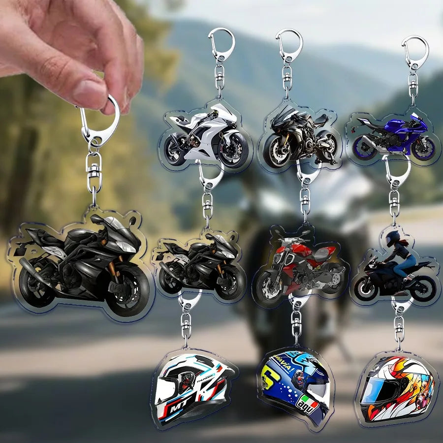 Motorcycle Helmet Keychain – Rider Gift & Bag Charm Accessory