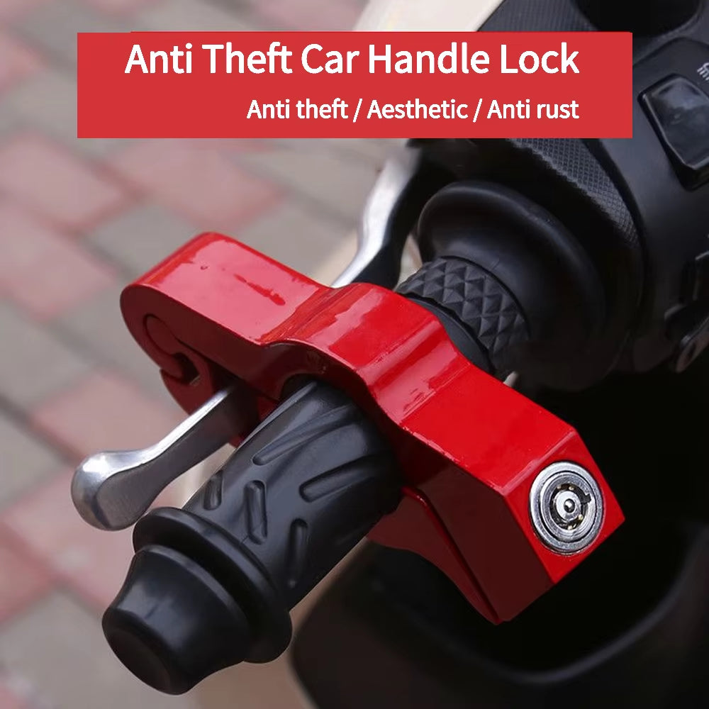 Motorcycle Handlebar Brake Lever Lock – Alloy Anti-Theft Security for Motorbikes & Scooters