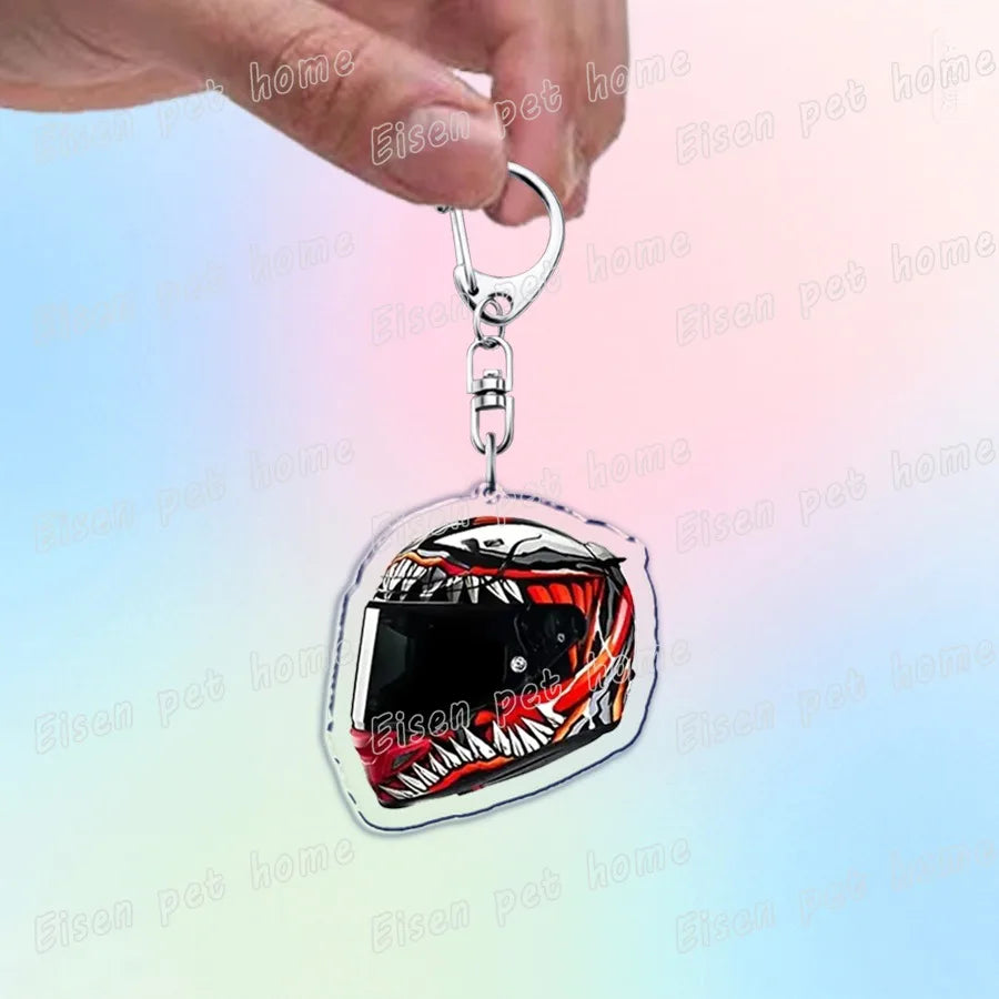 Motorcycle Helmet Keychain – Rider Gift & Bag Charm Accessory