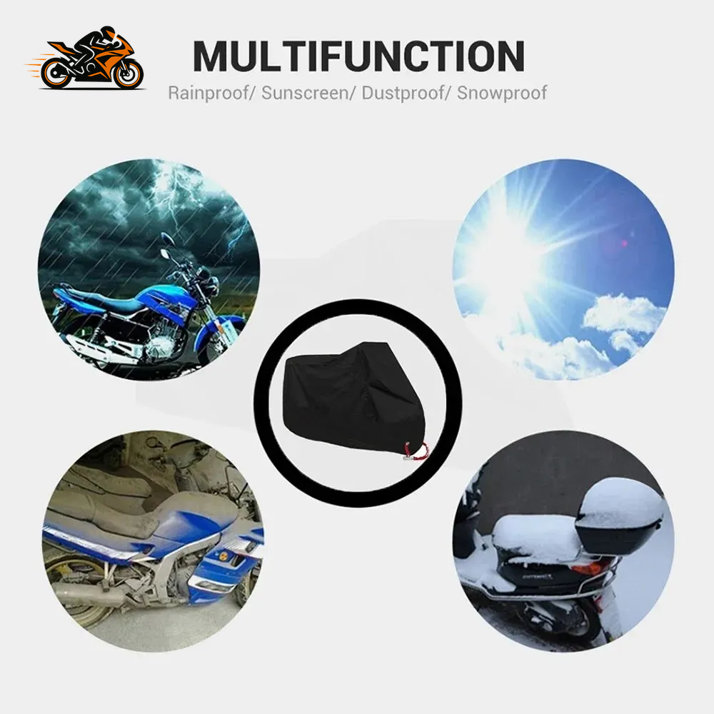 Waterproof All-Season Motorcycle Cover – Dustproof & UV Protection with Storage Bag (Multiple Sizes & Colors)