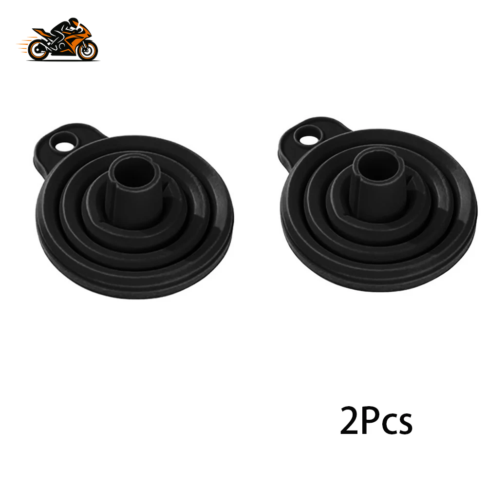 2× Foldable Silicone Engine Funnel – Collapsible Oil & Fluid Funnel for Motorcycle, Car & ATV Maintenance