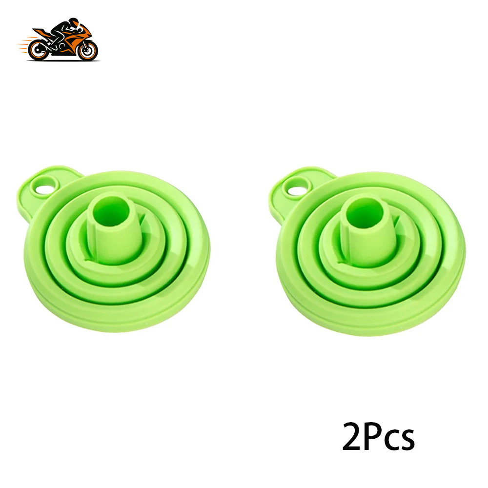 2× Foldable Silicone Engine Funnel – Collapsible Oil & Fluid Funnel for Motorcycle, Car & ATV Maintenance