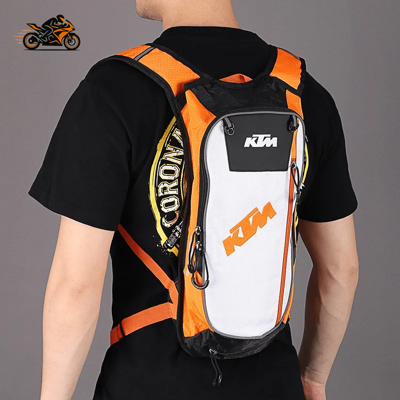 KTM-Style Off-Road Hydration Backpack – 2L Water Bladder & Large-Capacity Riding Pack