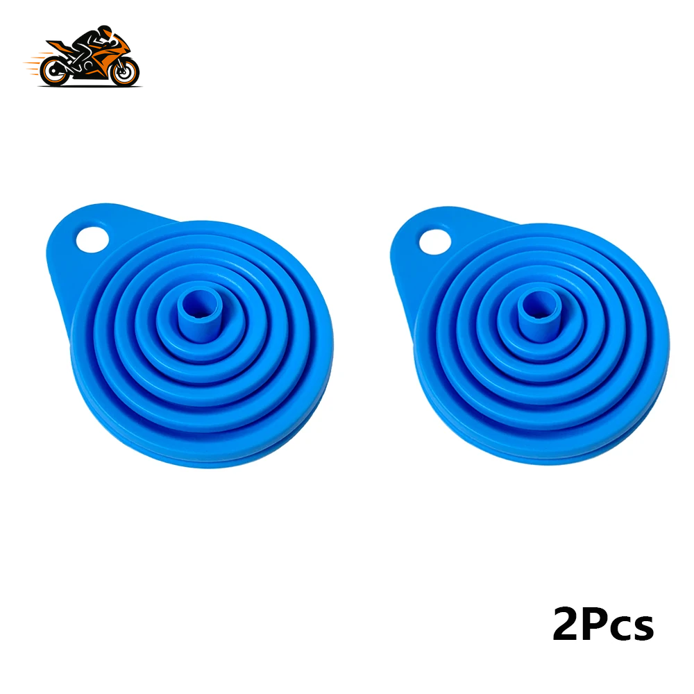 2× Foldable Silicone Engine Funnel – Collapsible Oil & Fluid Funnel for Motorcycle, Car & ATV Maintenance