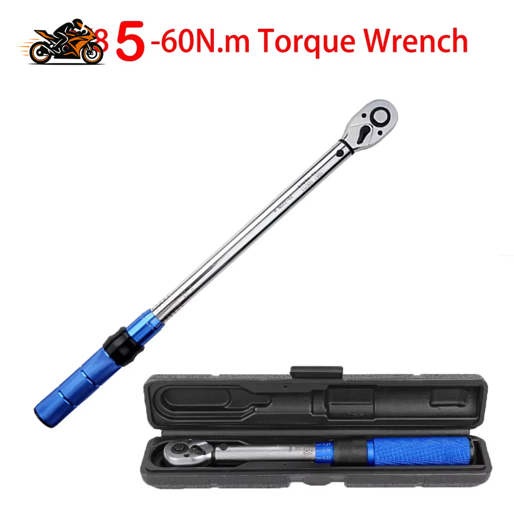 High-Precision 3/8" Torque Wrench – 5–60 Nm Adjustable Ratchet Wrench ±3% Accuracy for Motorcycles, Bicycles & Automotive