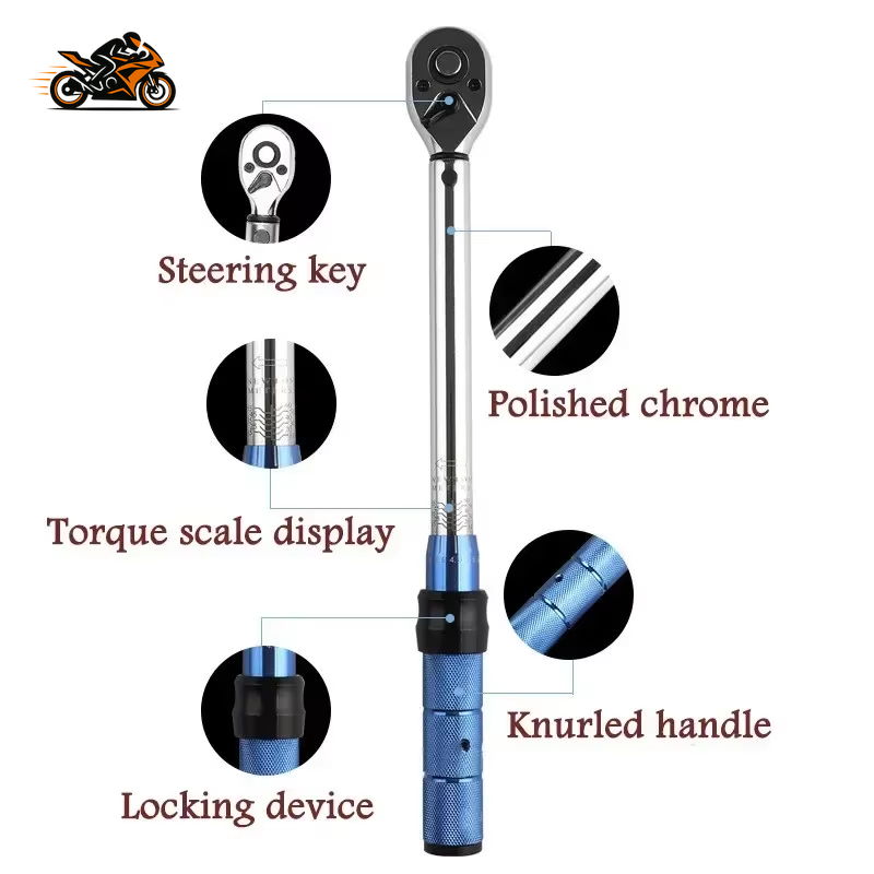 High-Precision 3/8" Torque Wrench – 5–60 Nm Adjustable Ratchet Wrench ±3% Accuracy for Motorcycles, Bicycles & Automotive