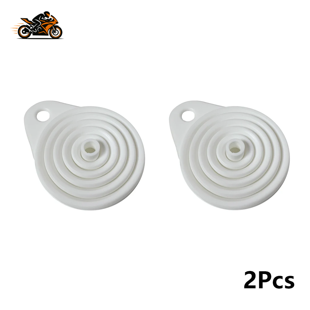 2× Foldable Silicone Engine Funnel – Collapsible Oil & Fluid Funnel for Motorcycle, Car & ATV Maintenance