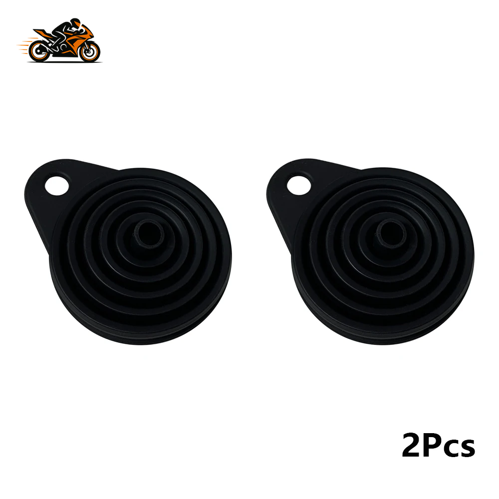 2× Foldable Silicone Engine Funnel – Collapsible Oil & Fluid Funnel for Motorcycle, Car & ATV Maintenance