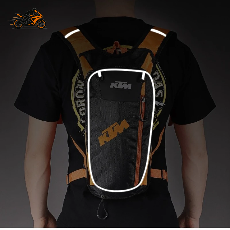 KTM-Style Off-Road Hydration Backpack – 2L Water Bladder & Large-Capacity Riding Pack
