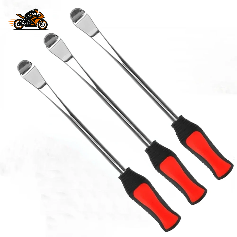 Motorcycle Tire Repair Spoon Set – Heavy-Duty Steel Tire Lever Kit with Rim Protectors & Non-Slip Handles