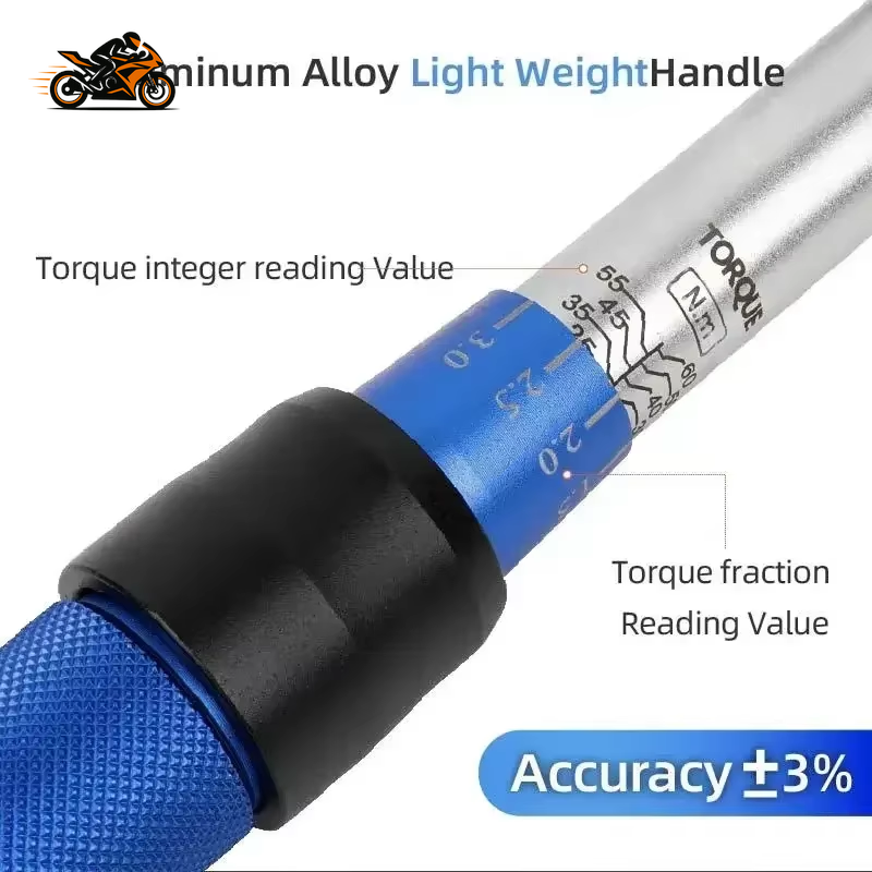 High-Precision 3/8" Torque Wrench – 5–60 Nm Adjustable Ratchet Wrench ±3% Accuracy for Motorcycles, Bicycles & Automotive