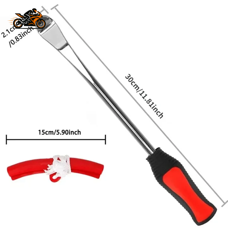 Motorcycle Tire Repair Spoon Set – Heavy-Duty Steel Tire Lever Kit with Rim Protectors & Non-Slip Handles